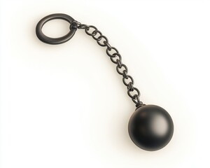 **Demolition Symbol. Wrecking Ball, Heavy Chain, Smash, Break, Swing. Black and White Graphic Artwork, Modern EPS Clipart.**