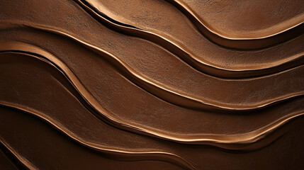 Close-up of a rich, textured brown surface with undulating lines and soft shadows, symbolizing warmth, elegance, and organic flow, ideal for sophisticated designs and artistic representation.