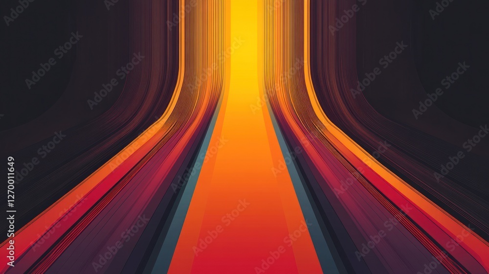 Poster abstract perspective: a dynamic composition of lines and vibrant colors