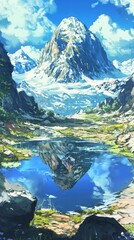 Awe-Inspiring Mountain Lake Reflection: A Serene Alpine Landscape