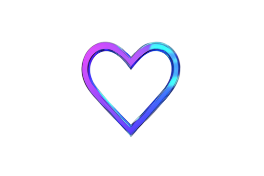 vibrant heart symbol in gradient colors of blue and pink, representing love and affection. This modern design evokes feelings of warmth and connection