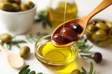 Liquid Gold Olive Oil Beautifully Drizzling Smoothly from a Spoon in Culinary Delight