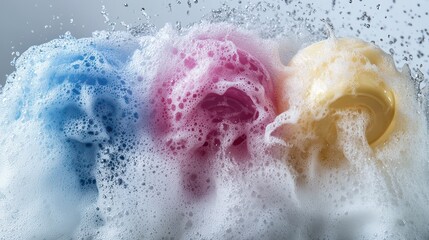 Fototapeta premium Colorful soap bubbles bursting in vibrant display