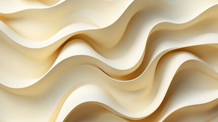 Obraz premium Abstract Seamless Background Soft Beige, Cream Gradient, Elegant 3D Wave Pattern, Minimalist Design