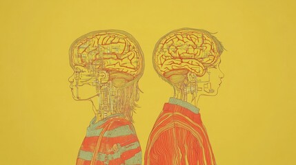 Obraz premium The Intertwined Minds: A Digital Anatomy of Youth