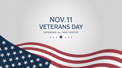 Veterans day honoring all who served with american flag