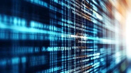 Dynamic Digital Data Stream with Vibrant Colors and Intricate Patterns on a Futuristic Screen : Generative AI