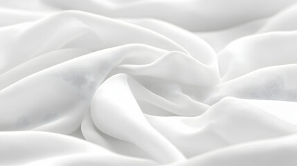 Obraz premium White fabric draped softly, studio shot, clean background, textile texture for design