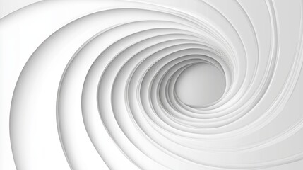 Abstract white spiral design with fluid motion, showcasing futuristic geometry, artistic elegance, and modern minimalistic aesthetics in a 3D conceptual form, Generative AI