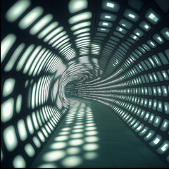 Naklejka premium Abstract Tunnel with Futuristic Light and Depth