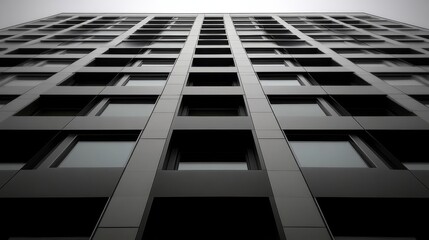 Modern Architectural Marvel: A Monochromatic Skyscraper