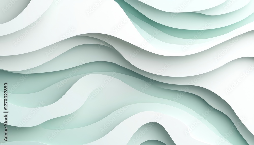Poster seamless 3d low profile delicate, gentle pattern of wave texture as abstract background for branding