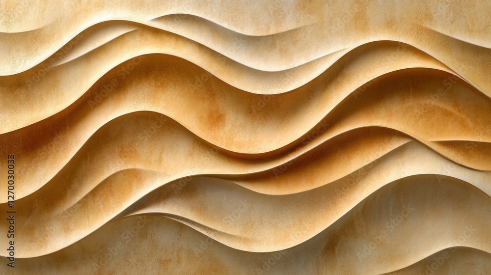 Poster smooth sand dunes undulate gracefully, forming wavy patterns that seem to dance in the gentle breeze