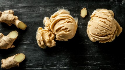 Fototapeta premium Ginger Ice Cream: A Refreshing and Exquisite Frozen Delight