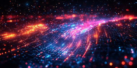 Fototapeta premium Abstract Depiction of Dynamic Security Grid with Threat Indicators 