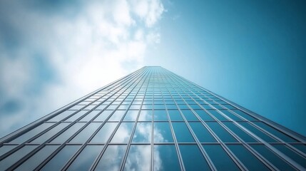 Fototapeta premium Aspiring Skyscraper: A Modern Architectural Marvel