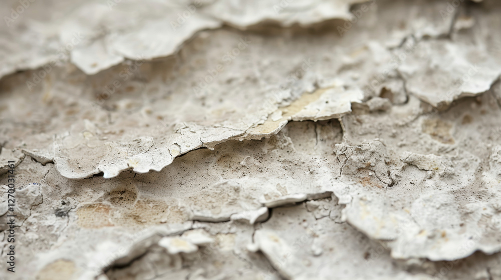 Poster peeling paint texture on surface, showcasing layers and cracks, creating aged and weathered appearan