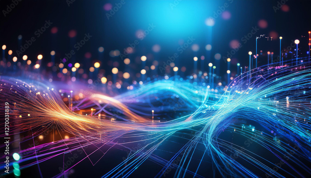Poster close-up of digital networks and connectivity, representing the internet and online communication