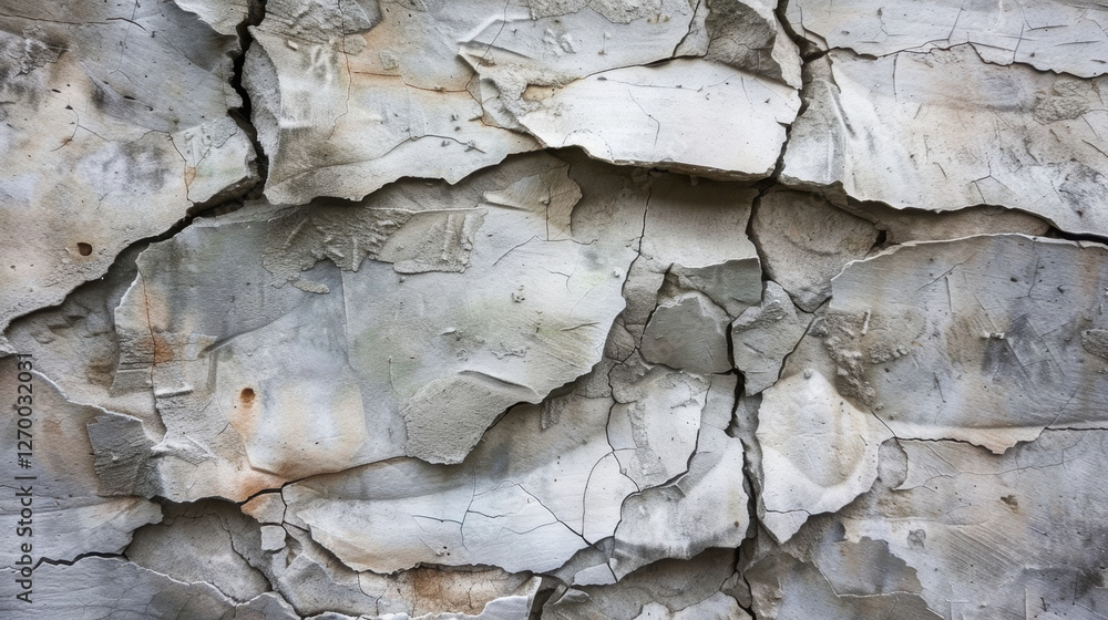 Poster cracked gray wall texture with rough surface and natural patterns. weathered appearance adds charact