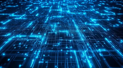Obraz premium Glowing digital network, data flow, abstract background, tech concept