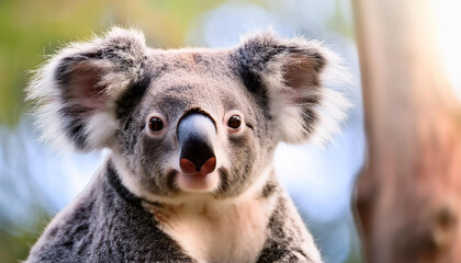Fototapeta premium Close-Up of a Koala, Emphasizing Its Gentle Expression and Fur Texture