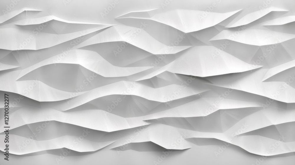 Poster textured white paper with wavy folds creating dynamic visual effect