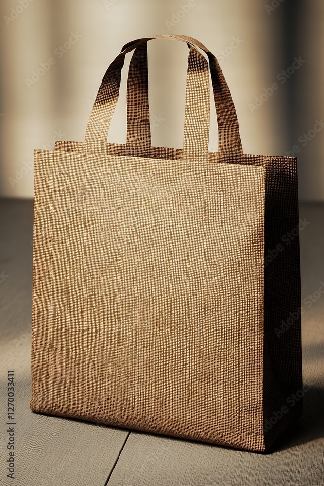 Poster minimalist burlap tote bag with strong handles suitable for daily errands and shopping : generative 