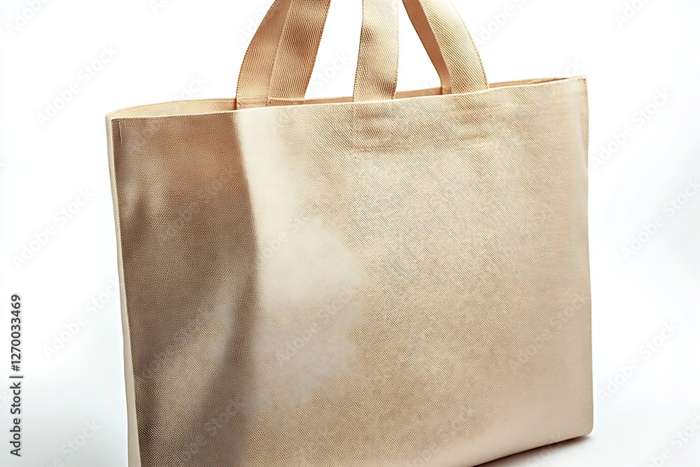 Poster minimalist beige tote bag with sturdy handles and subtle design ideal for everyday use : generative 