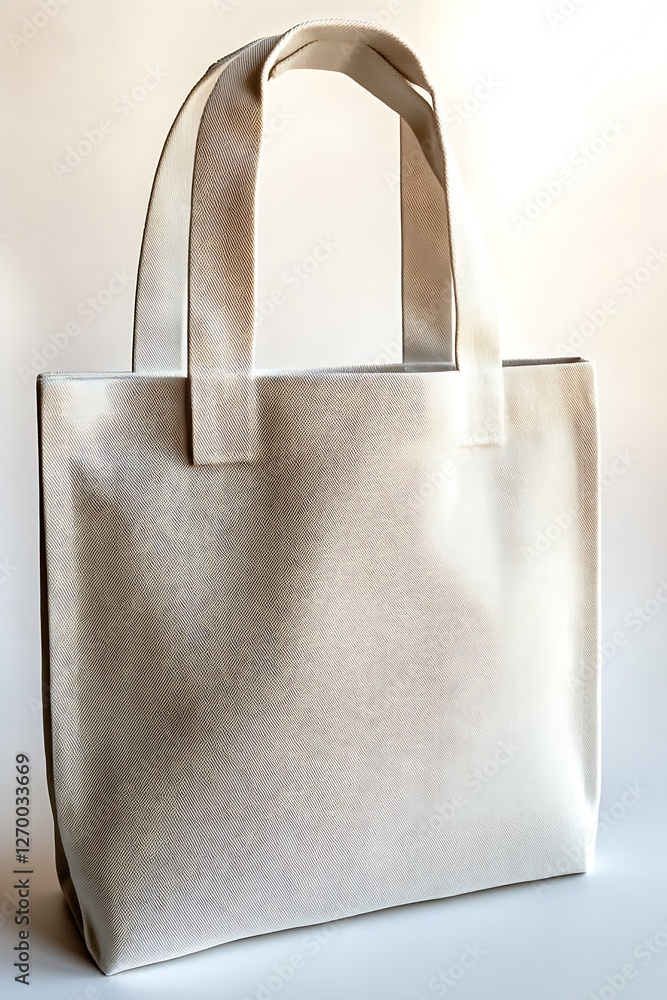Poster simple and elegant white canvas tote bag with comfortable handles for daily activities : generative 