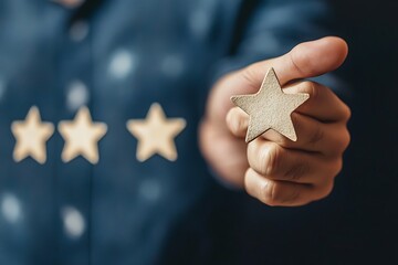 Hand Holding a Star - Excellent Customer Review