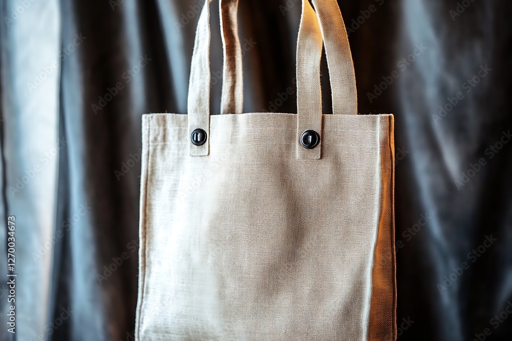 Poster innovative beige tote bag with button closure adding style and functionality for daily use : generat