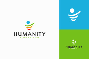 abstract human symbol logo business for humanity community. creative humanity icon logo design vector ideas with colorful and modern styles 