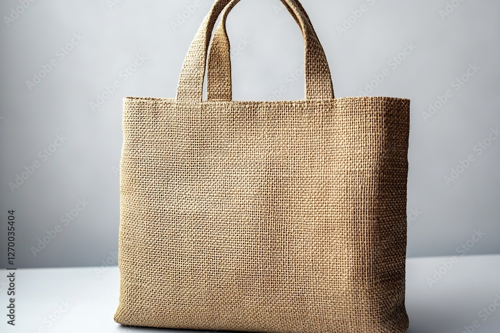 Poster versatile burlap tote bag displayed elegantly showing functionality and eco-conscious design princip
