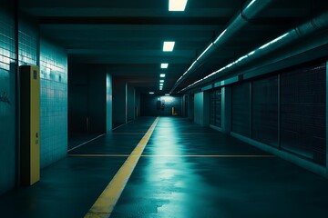 Fototapeta premium Mysterious Underground Parking Garage