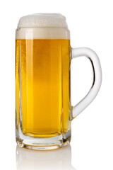 Beer mug with foam isolated on white with clipping path included