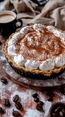 Coffee-infused Tart with Whipped Cream and Cinnamon