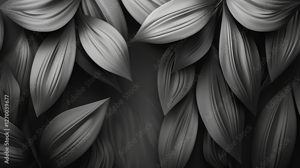 Poster elegant black leaves create sophisticated and modern background design, perfect for various creative