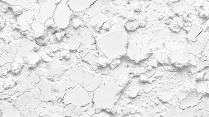 Obraz premium White textured surface with cracks and peeling paint, creating distressed look. Ideal for backgrounds or artistic projects