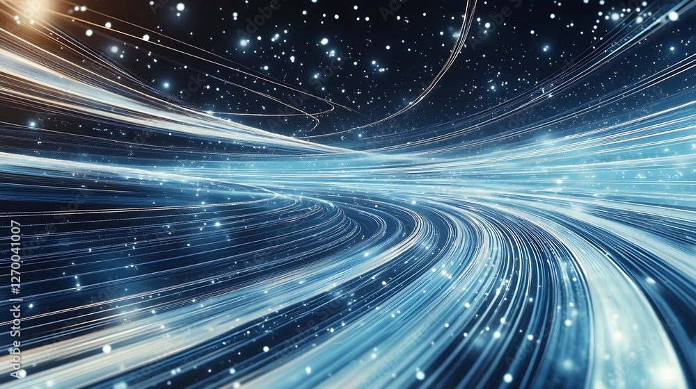Aufkleber Magical swirling light effects creating an enchanting atmosphere in an intriguing cosmic scene : Generative AI