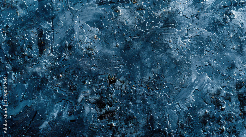 Poster textured blue surface with abstract patterns and variations in color, evoking sense of depth and int