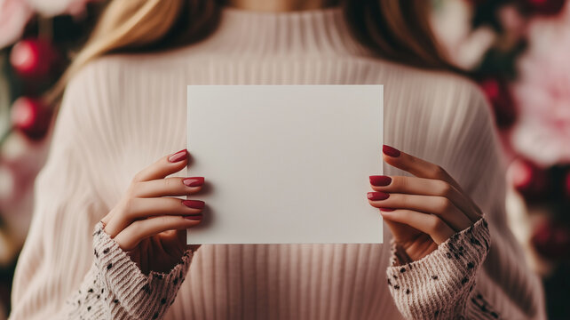 Elegant blank invitation mockup showcasing simplicity and style