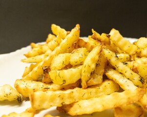french fries on a white plate