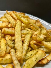 french fries on a white plate