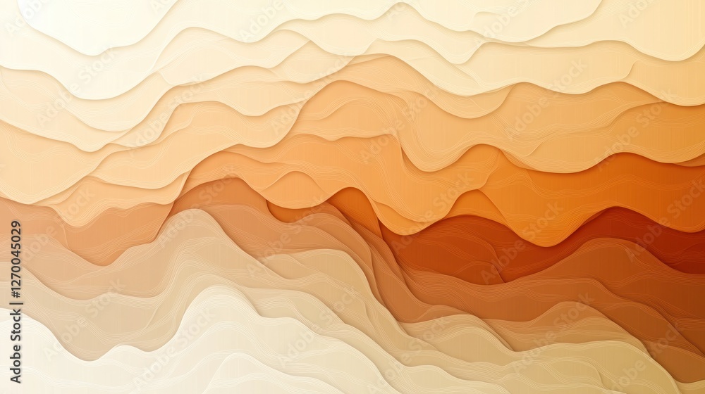 Poster abstract orange gradient waves background with subtle line details