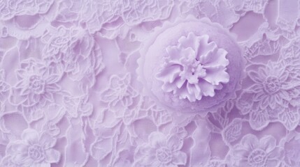 Lavender Lace Fabric with Exquisite Floral Embroidery Design