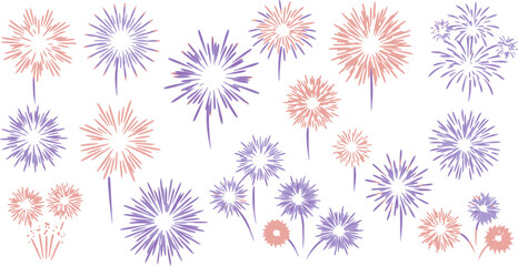 fireworks vector set
