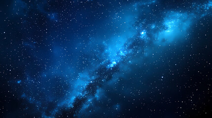 Blue dark night sky with many stars. milkyway cosmos background - generative ai. Underwater Starfields. Illustration