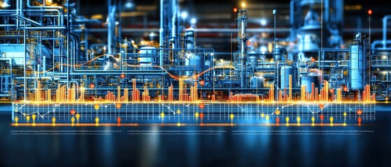 Fototapeta premium Minimalist Flat Design Infographic Featuring Key Insights into Industrial Processes and Systems in a Vibrant Color Palette