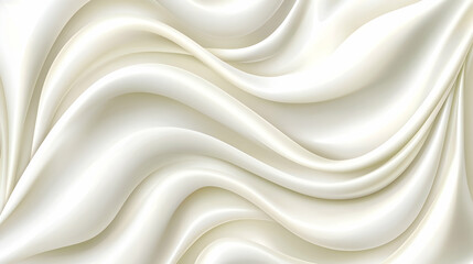 Fototapeta premium Creamy white silk waves, flowing fabric texture, abstract background, design element