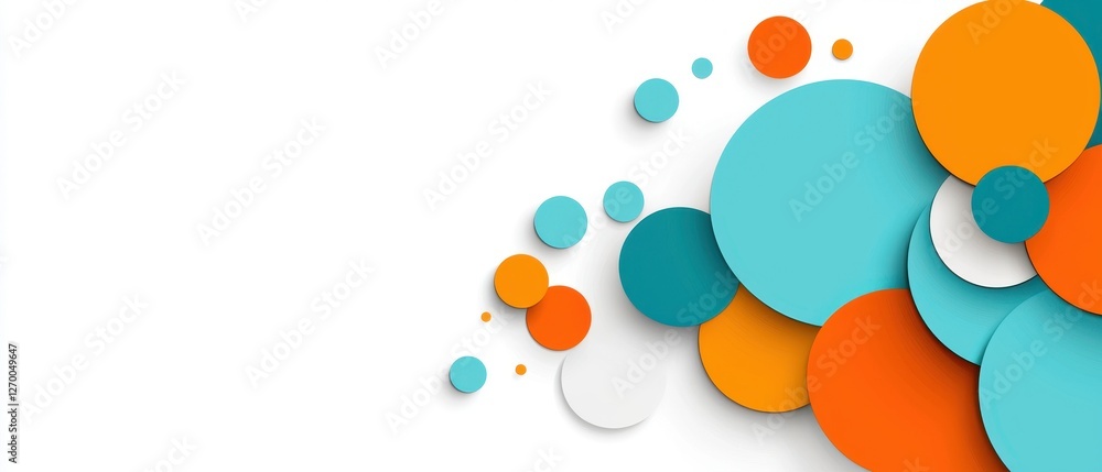 Poster vibrant and flat design infographic featuring circular elements in a colorful layout for modern grap
